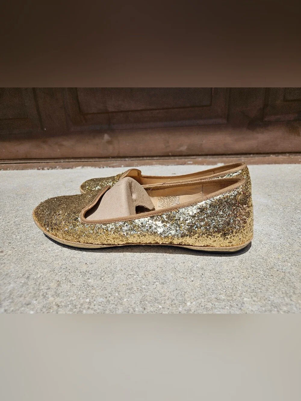 Ugg 1003225 Women's Gold Sparkly Flats Size 9 US 7.5 UK 40 EUR